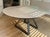 2020s Caligaris Atlante Extendable Italian Ceramic Dining Table – 50” Round to 69” – Gray Ceramic For Sale - Image 5 of 7