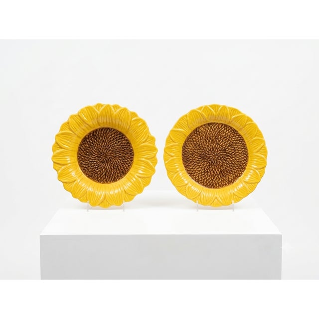 Vintage Faiobidos Portugal Yellow Ceramic Dishes, 1980s, Set of 5, in Very Good conditions. Designed 1980 to 1989