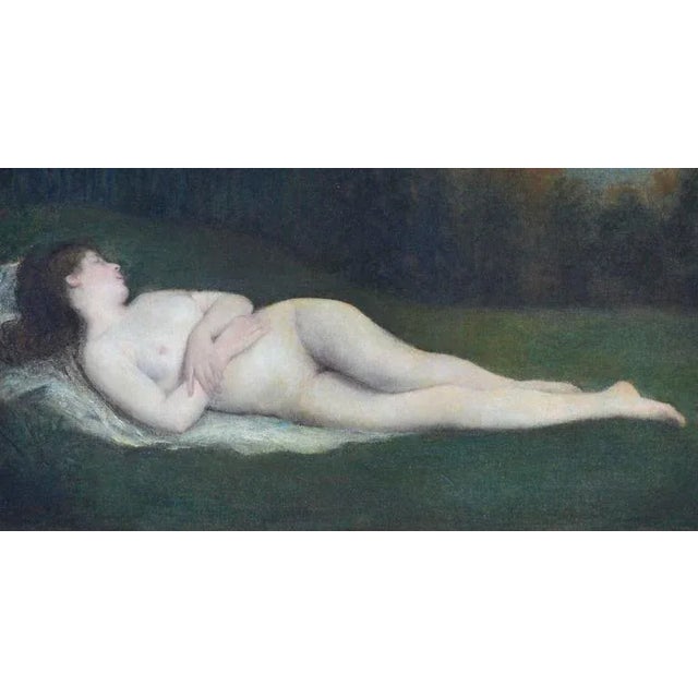 Late 19th Century 19th Century Reclining Nude Painting For Sale - Image 5 of 8