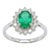 Stunning 18k Gold Emerald Halo Ring With 0.64ct Diamonds, New For Sale