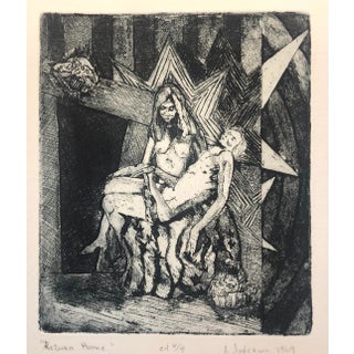 1969 Pieta Etching by Adrienne Anderson For Sale