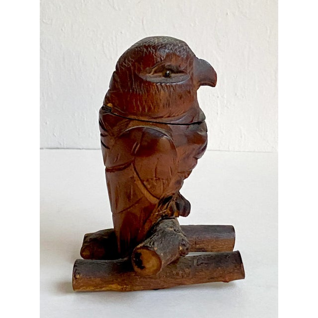 18th Century Carved Wood Folk Art Bird Trinket Box For Sale - Image 4 of 10