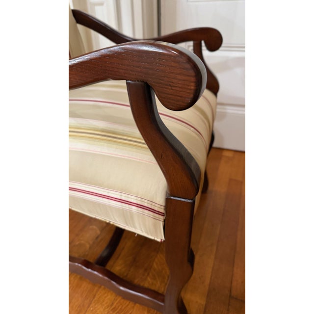 Beige Pair of Pearson Furniture Armchairs – Striped Upholstery & Curved Silhouette For Sale - Image 8 of 12