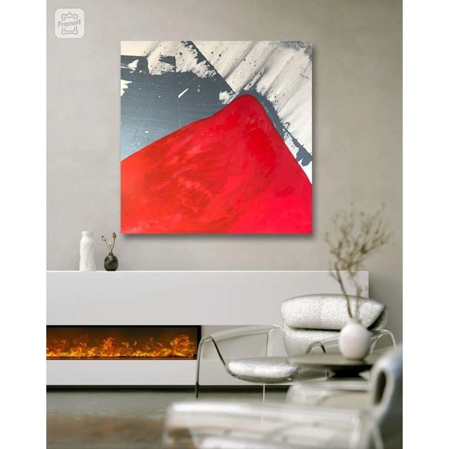 Abstract Matthew Izzo Painting on Canvas Titled "Red Mountain" For Sale - Image 3 of 6