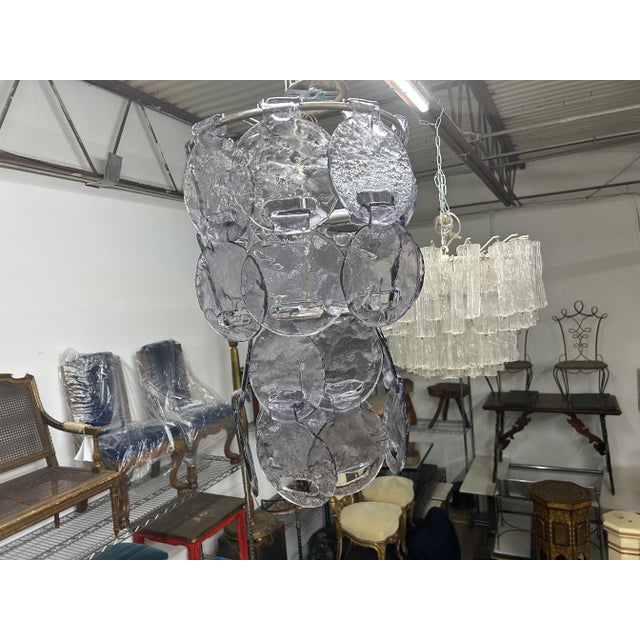 1970s Vintage Murano Glass Chandelier by Carlo Nason for Mazzega For Sale - Image 5 of 9