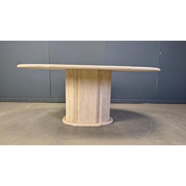 Vintage Oval Travertine Dining Table, 1970s For Sale - Image 8 of 11