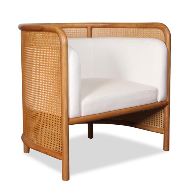 Fields Cane Back White Accent Chair From Crate & Barrel Chairish