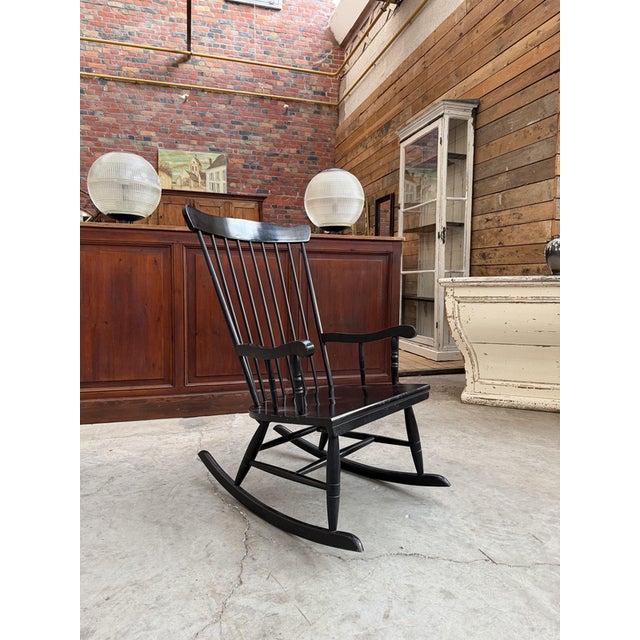 Scandinavian Rocking Chair in Wood For Sale - Image 10 of 10