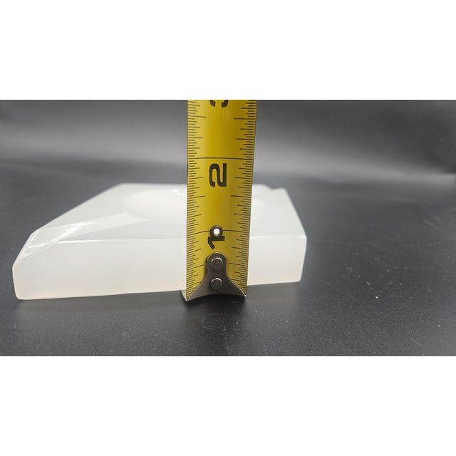 Antique White Vintage Alabaster Playing Card Symbol Diamond Shaped Ashtray For Sale - Image 8 of 9