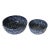 1970s Two Spattered Cobalt Blue Ceramic Bowls For Sale