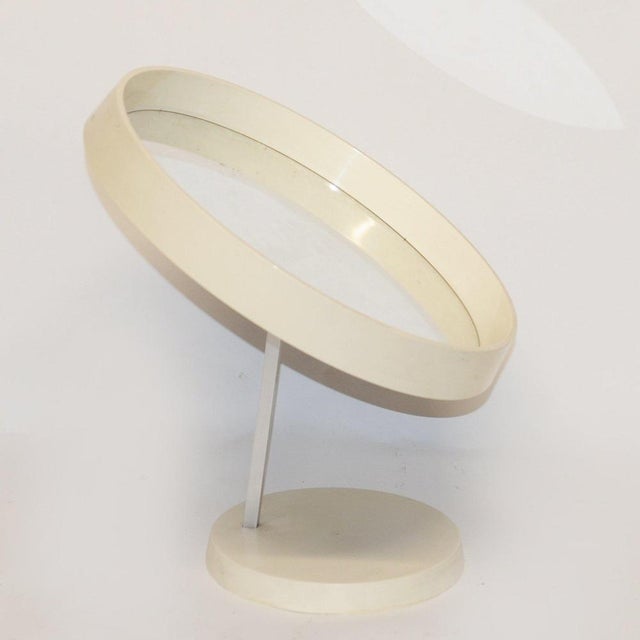 Plastic Vintage Danish Cream Table Top Vanity Mirror from Termotex, 1960s For Sale - Image 7 of 10