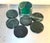 1970s Green Marble Postmodern Coasters in stand - Set of 6 For Sale - Image 4 of 4