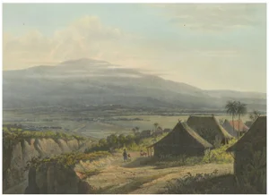 Highland Landscape in the Bantam Residency, Java, Lithograph, 1872
