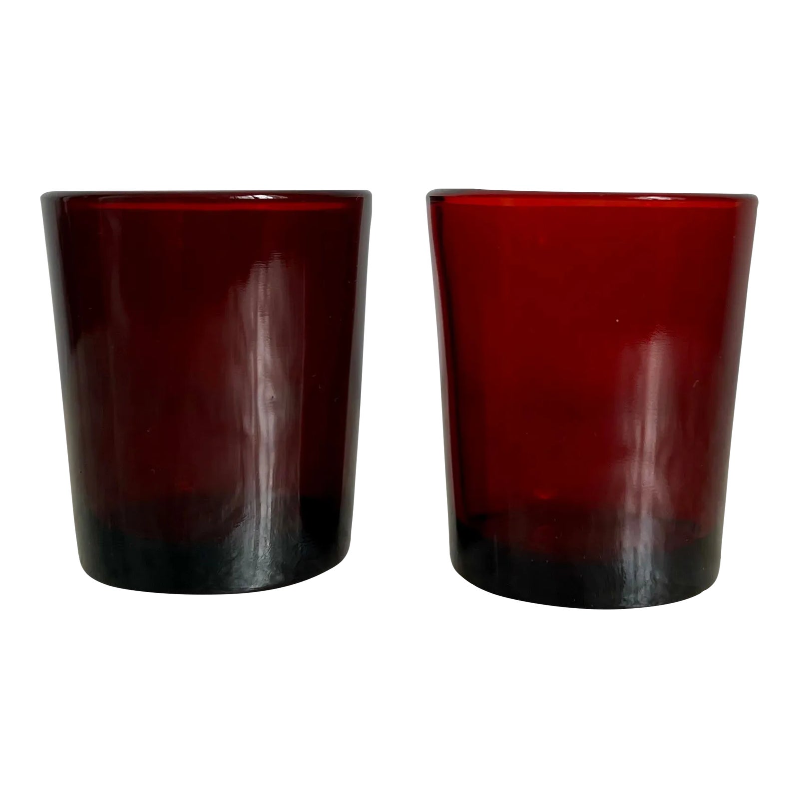 1980s Ruby Red Juice Glasses Set of 2 Chairish