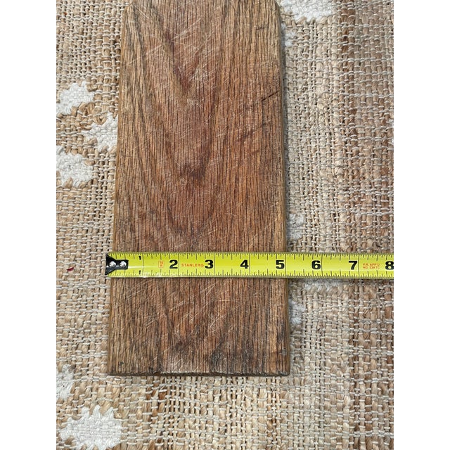 Vintage Rustic Wooden Cutting Bread Board Weathered Grain For Sale - Image 4 of 7