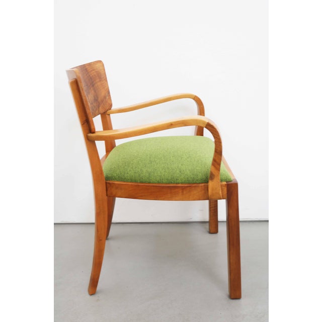 German Art Deco Armchair in Walnut and Walnut Burl Wood, 1920s For Sale - Image 3 of 11