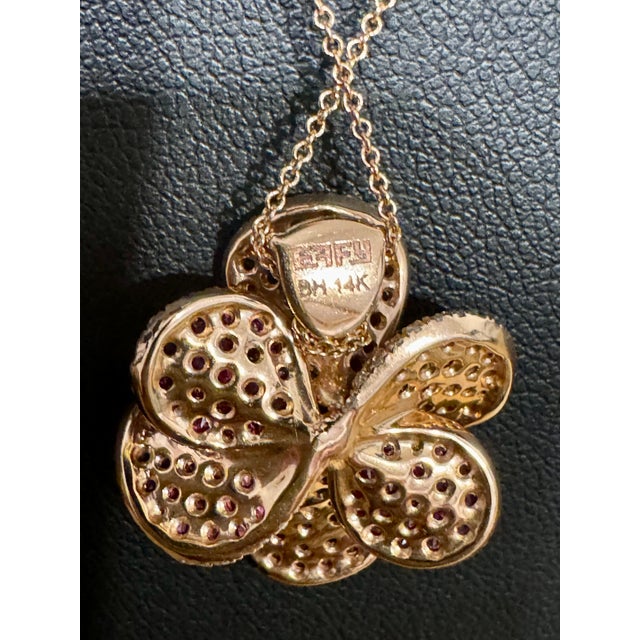 Designer Effy's Natural Pink Sapphire & Diamond Pendant /Necklace 14Kt Rose Gold with 18 Inch Chain This spectacular...