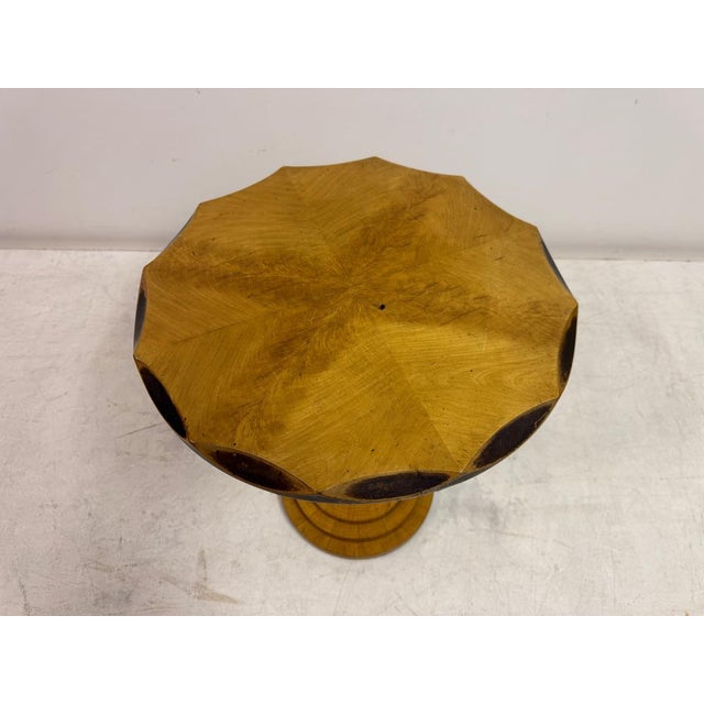 Swedish Art Deco Circular Quarter Veneered Side Table, 1930s For Sale - Image 10 of 14