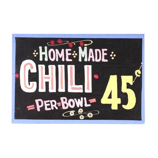 Vintage Home Made Chili Sign For Sale