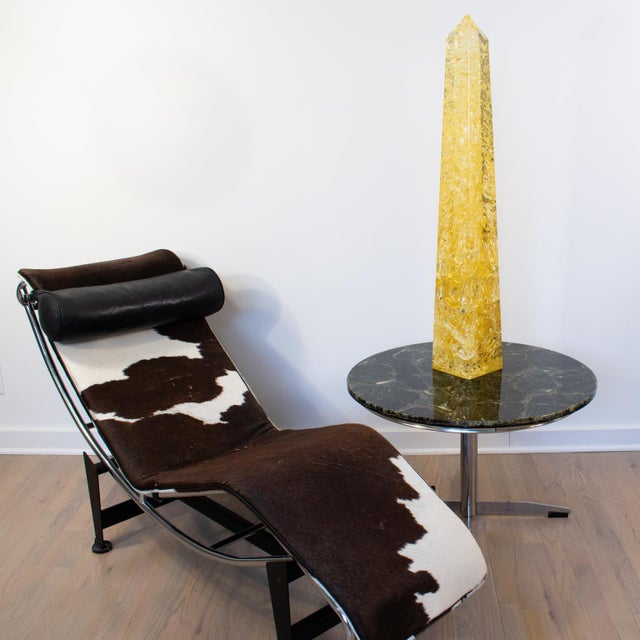 1970s Yellow Fractal Resin Obelisk by Pierre Giraudon, Circa 1970 For Sale - Image 5 of 11