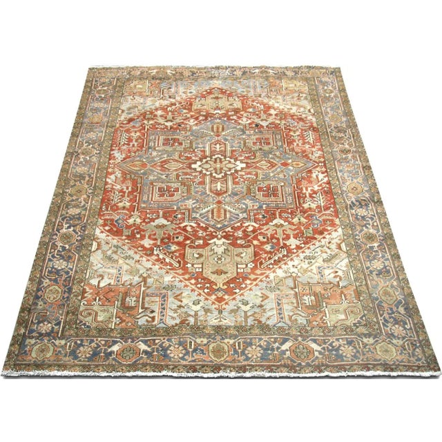 1920s 1940s Persian Heriz Rug For Sale - Image 5 of 7