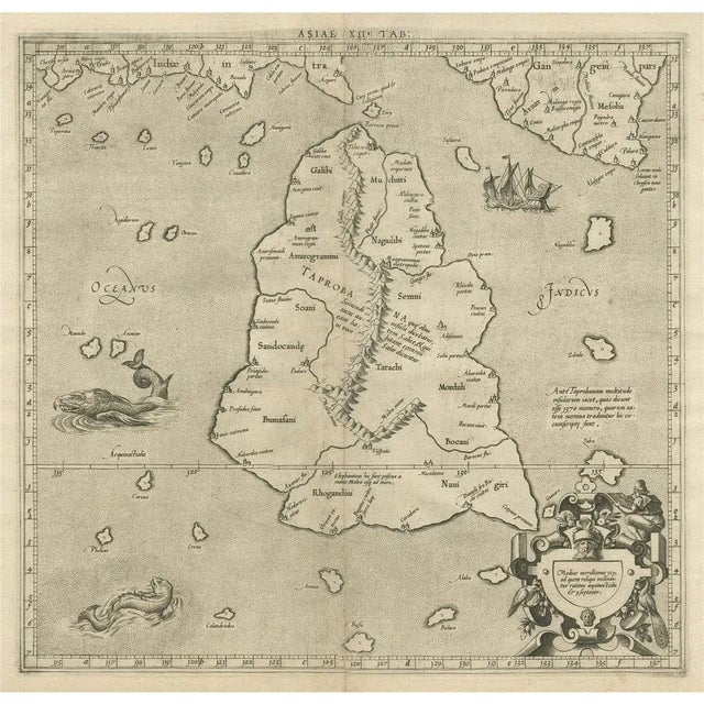 Mercators Ptolemaic Map of Taprobana For Sale - Image 6 of 6