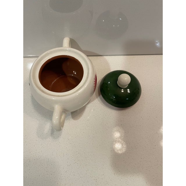 Pink Mid 20th Century Stangl Pottery Pink Thistle Sugar Bowl & Lid For Sale - Image 8 of 9