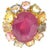 Bochic "Orient" Red Ruby & Multi Color Sapphire Cocktail Ring, 18K Gold & Silver For Sale - Image 15 of 18