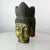 Salvaged Stone Golden Buddha Head Sculpture Ornately Carved Crown For Sale - Image 13 of 13