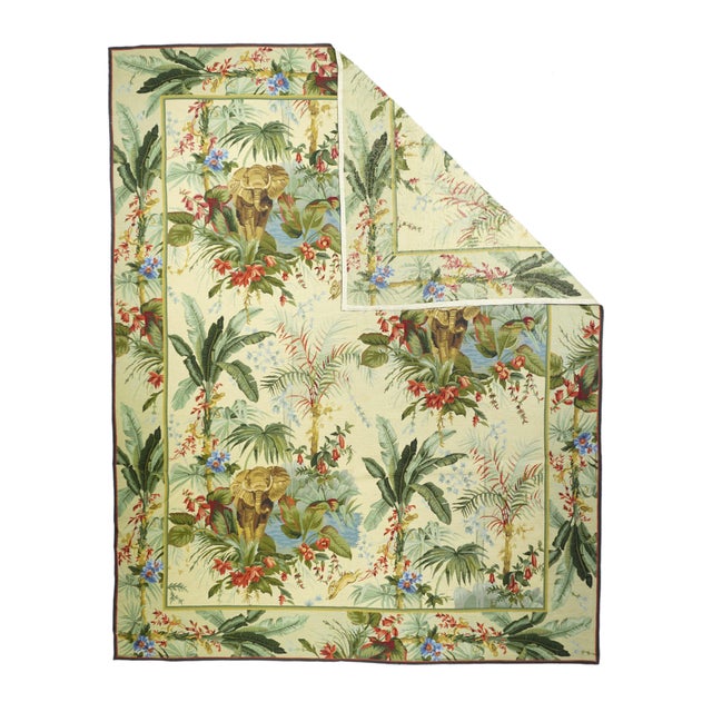 French Aubusson Design Rug 8'0" x 10'0". Usually English or French, often with repeating allover designs executed with...