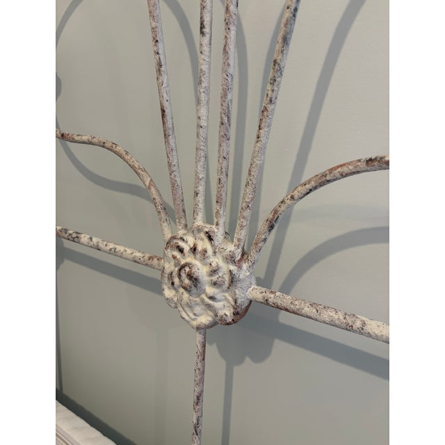 Pair of 1990s Custom Distressed White Iron Twin Beds by Corsican Furniture With Bird Finials For Sale - Image 14 of 15