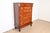 Antique Empire Flame Mahogany Highboy Chest of Drawers, Circa 1880s For Sale - Image 4 of 12