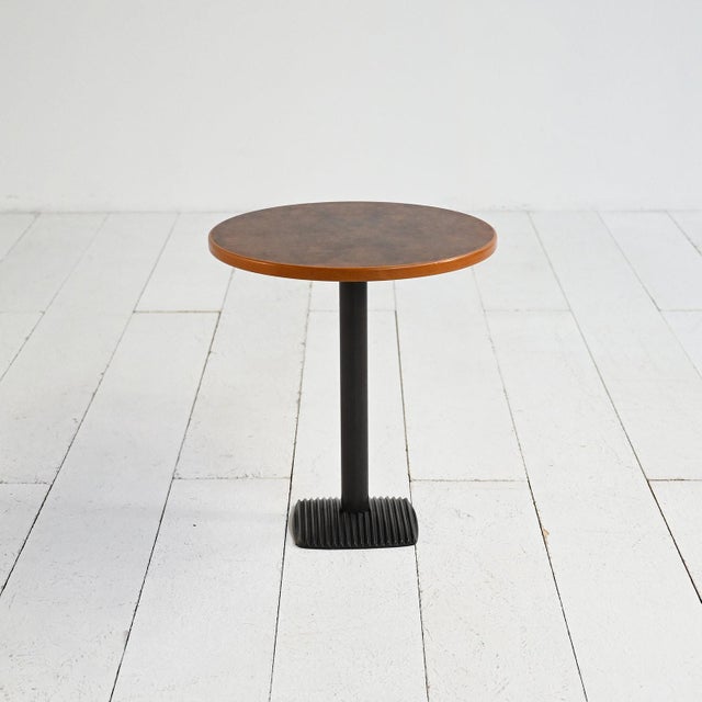 1970s coffee table with a walnut burl top and metal base, designed by Afra and Tobia Scarpa for Maxalto. The "Artona"...