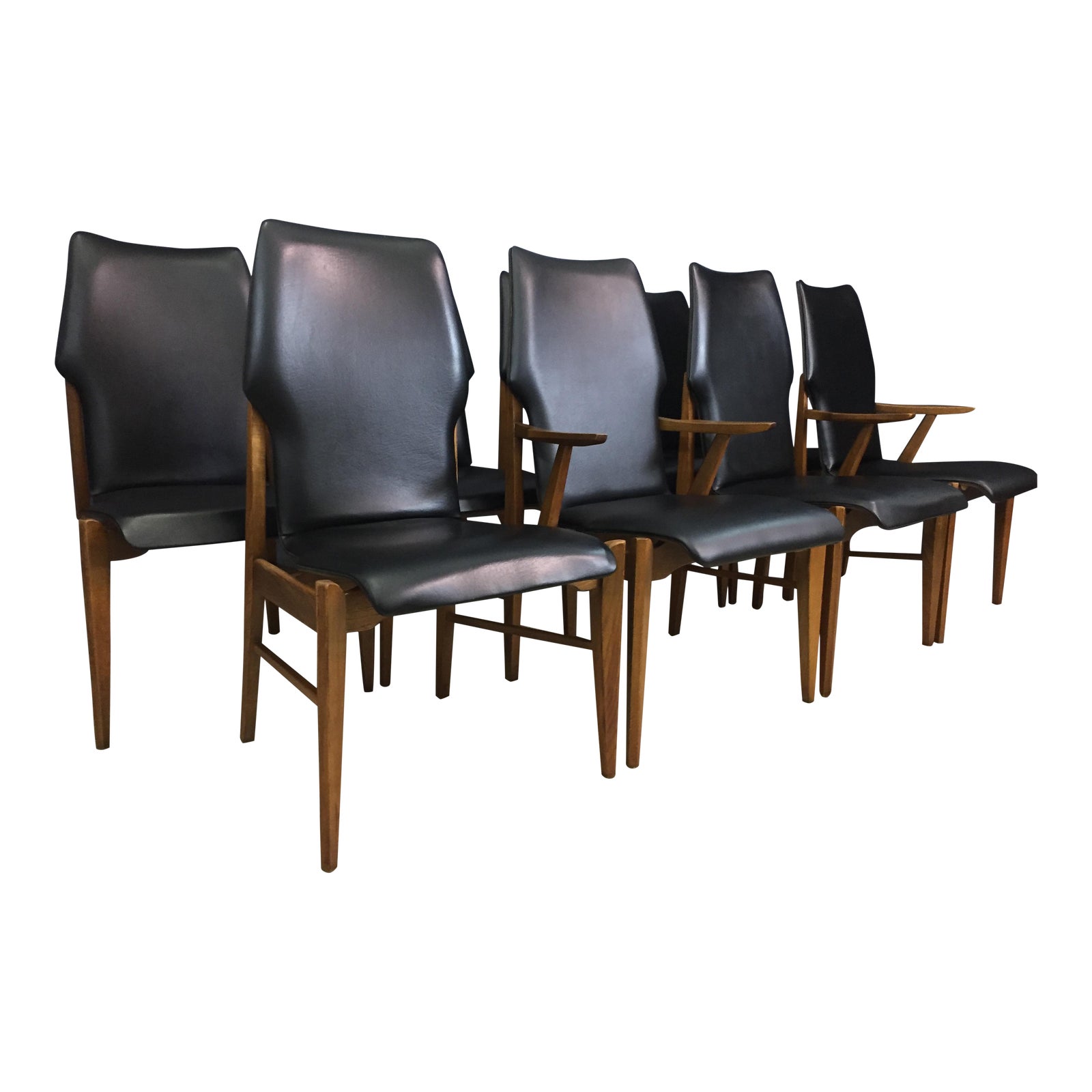 Mid Century Lane Walnut High Black Dining Chairs - Set of ... (1600 x 1600 Pixel)