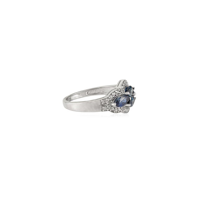 Not Yet Made - Made To Order Certified 1.62 Ct Blue Sapphire & Diamond Art Deco Ring Size 5 in 14k Gold For Sale - Image 5 of 14