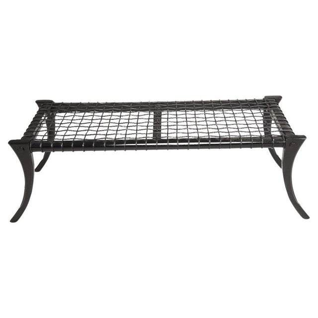 Klismos Bench in Black Wood with Woven Leather from Pescetta For Sale - Image 11 of 11