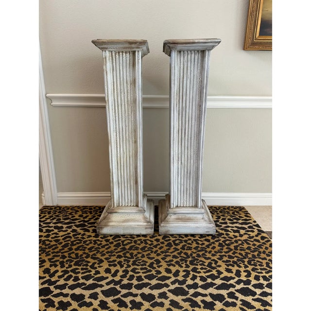Vintage 1980’s 52” Pedestal Display Columns - A Pair For Sale - Image 15 of 15