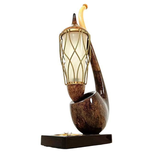 Mid-Century Pipe Table Lamp attributed to Aldo Tura, 1960s For Sale