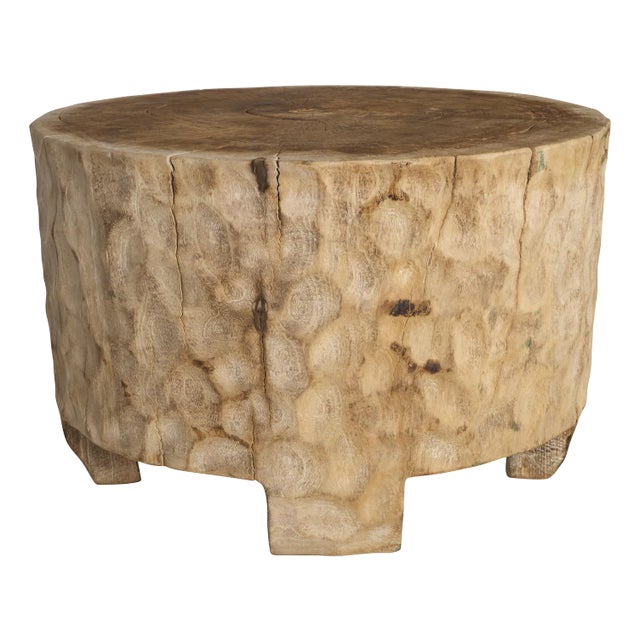Bleached Lychee Wood Side Table For Sale