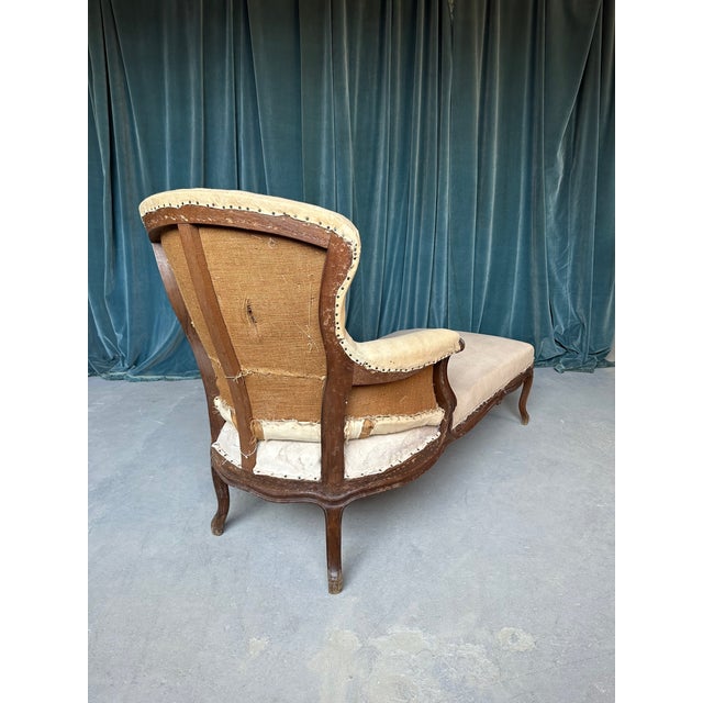 French 19th C. Chaise Longue With Carved Fruitwood Frame For Sale - Image 12 of 13