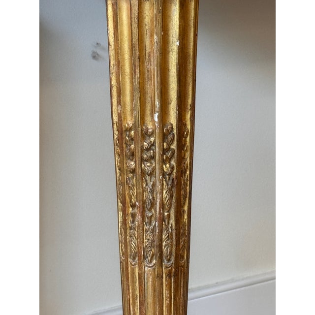 Gold Late 18th Century French Carved Giltwood Marble Top Console Table For Sale - Image 8 of 13