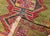 Antique Turkish Oushak Area Rug, Handwoven Wool, Geometric, Green & Red, 2' x 3' For Sale - Image 9 of 11