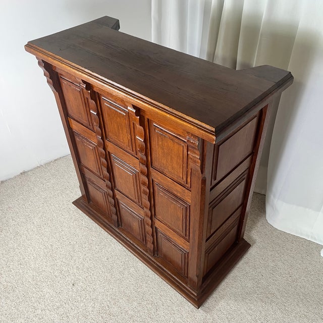 Brown Vintage Bar in Oak, 1960s For Sale - Image 8 of 18