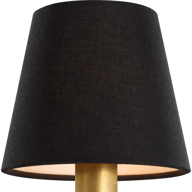 Transitional Visual Comfort Signature 6" Black Linen Empire Shade For Sale - Image 3 of 3