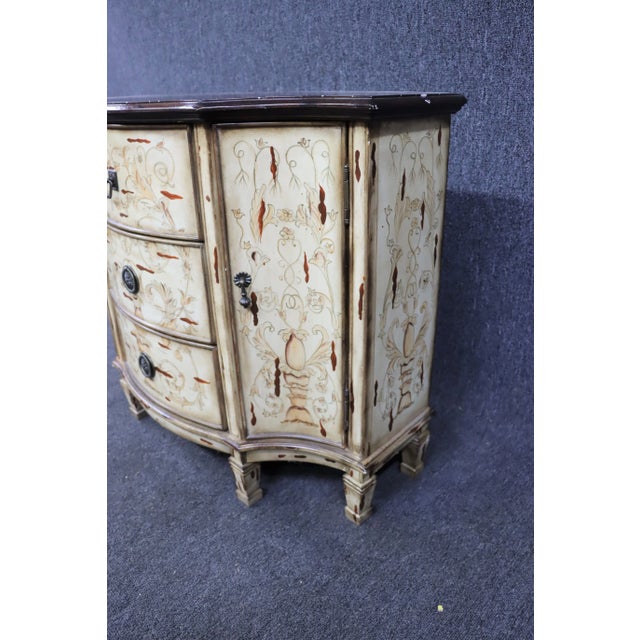 Italian Style Cream Decorated Commode For Sale - Image 4 of 8