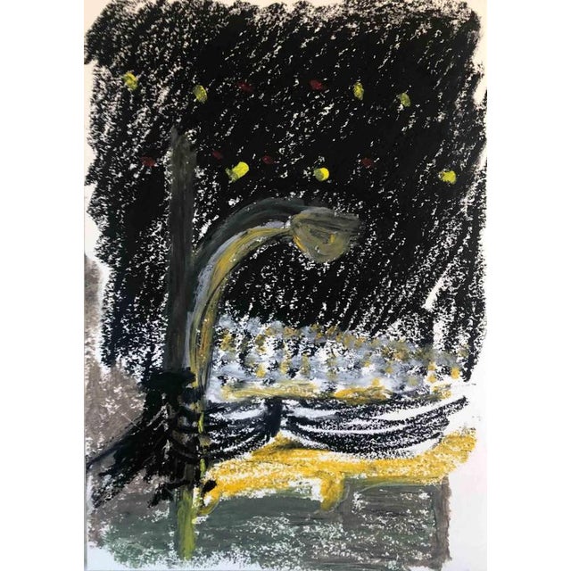 This original drawing by Alfredo Pizzi presents a vivid, expressive interpretation of natural elements, rendered with oil...