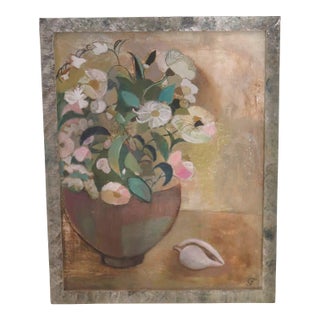 Gwyneth Johnstone "The Vase of Flowers" Signed Oil on Board For Sale