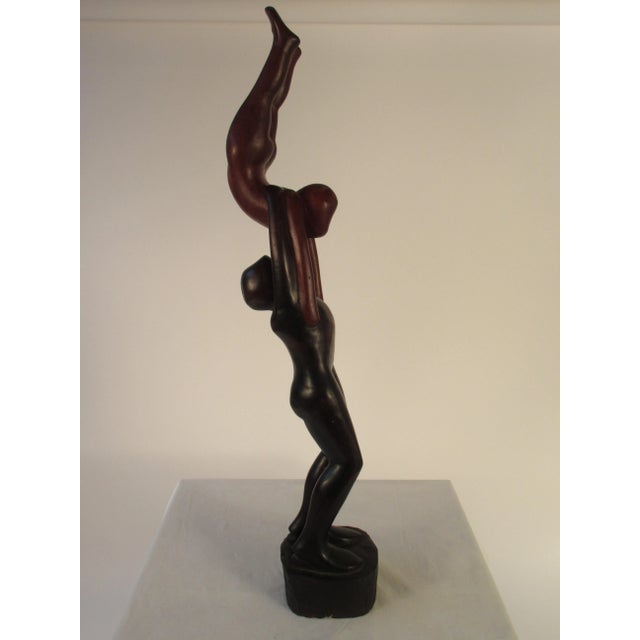 Wood 1960s Rosewood Sculpture of Man and Woman For Sale - Image 7 of 13