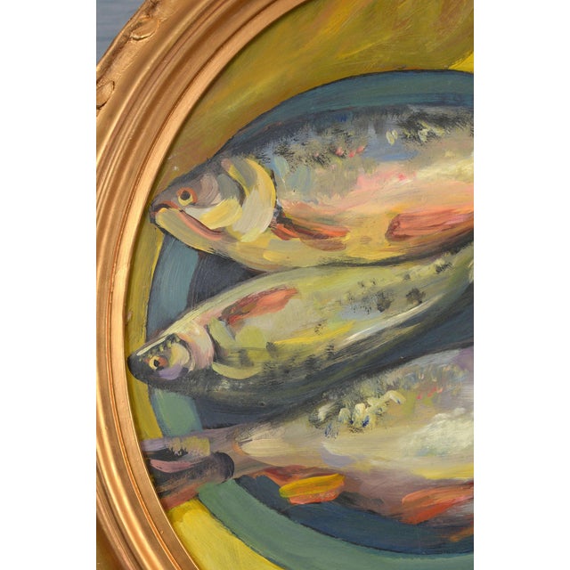 Natalia Bessonova, Still Life with Fish, 2016, Oil on Cardboard, Framed For Sale - Image 6 of 7