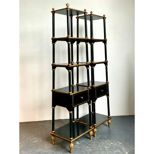 Vintage Gilt Tipped Tapered Etagere - A Pair For Sale - Image 4 of 12